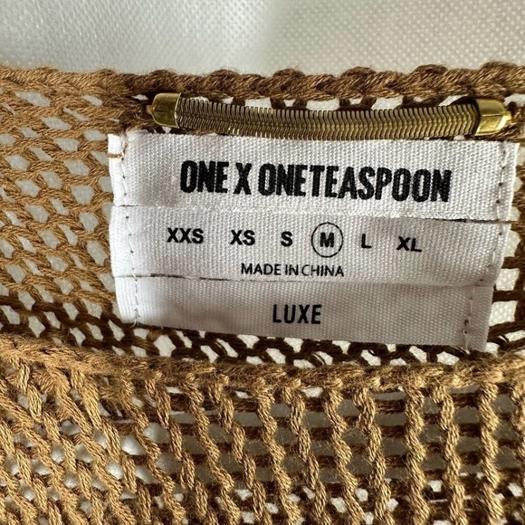 One Teaspoon Luxe Wide French Knit Top Tan Size Medium - Picture 4 of 8